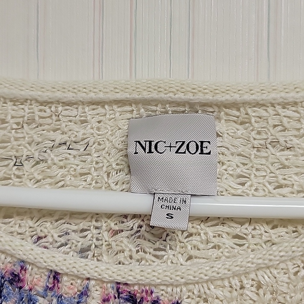 Nic + Zoe Multicolor lightweight Knit Sweater small fisherman coastal - Picture 3 of 6